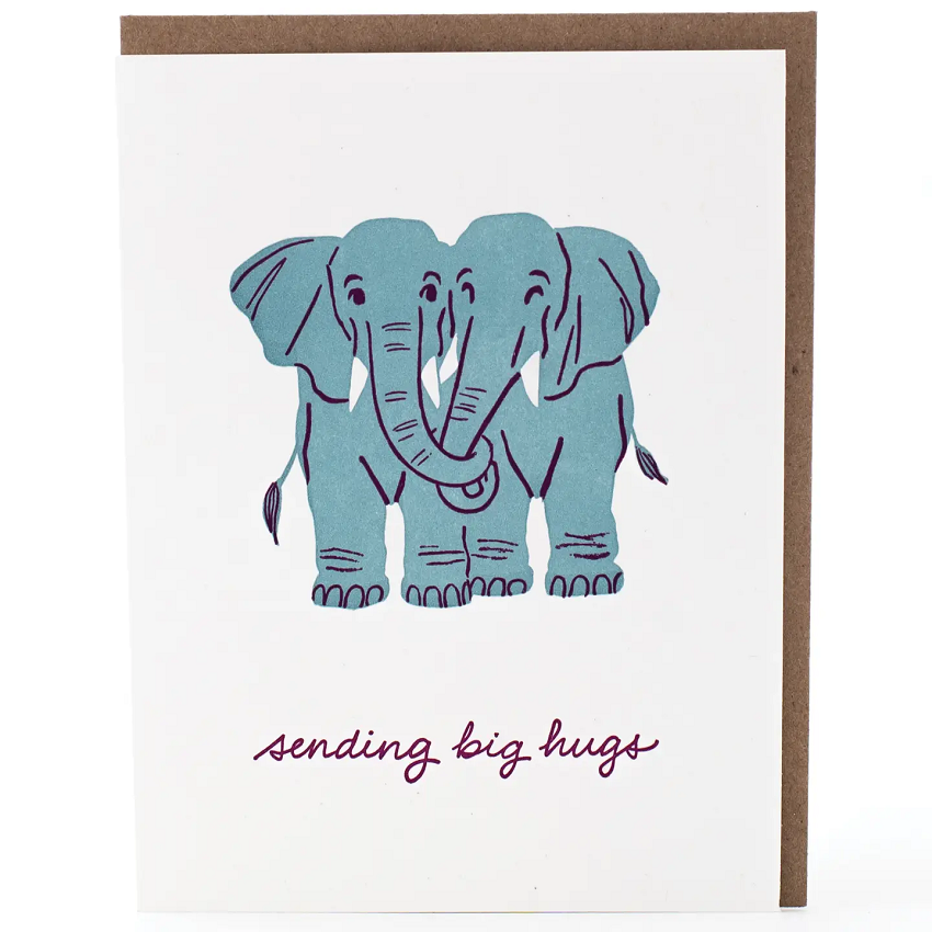 Elephant Hugs Support Card