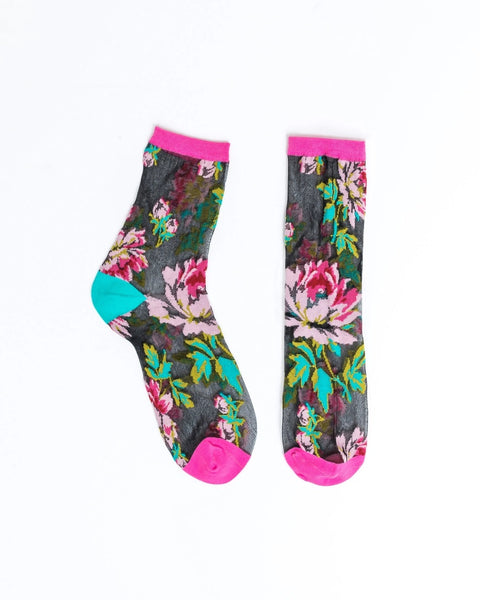 Sock Candy English Rose Sheer Ankle Socks