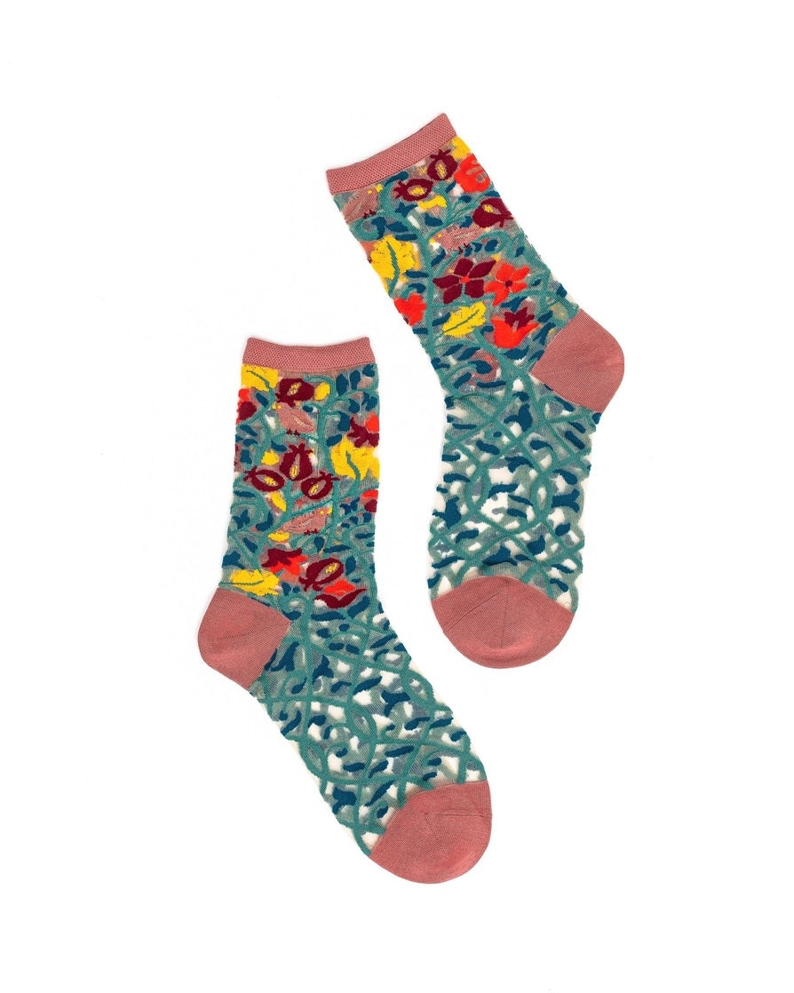 Sock Candy Tapestry Vines Sheer Crew Sock