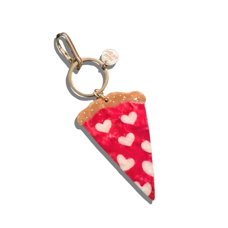 Hand Painted Pizza Bag Charm & Keychain