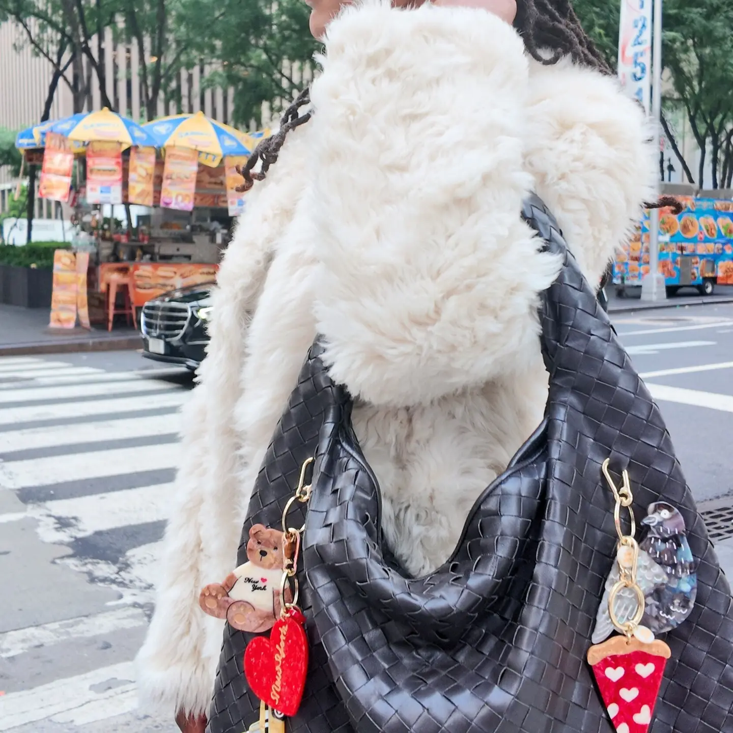 Hand Painted Pizza Bag Charm & Keychain