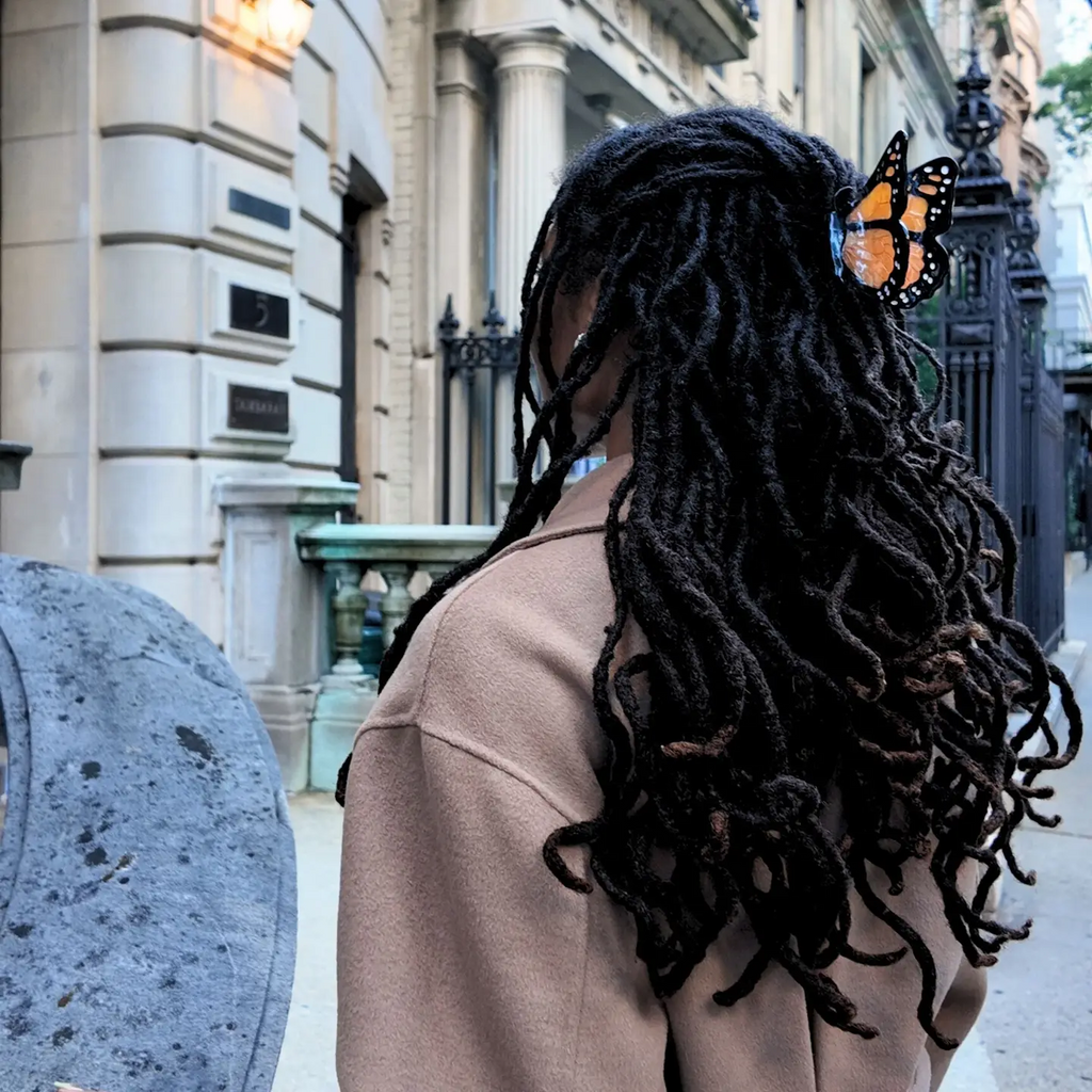 Hand Painted Monarch Butterfly Claw Hair Clip