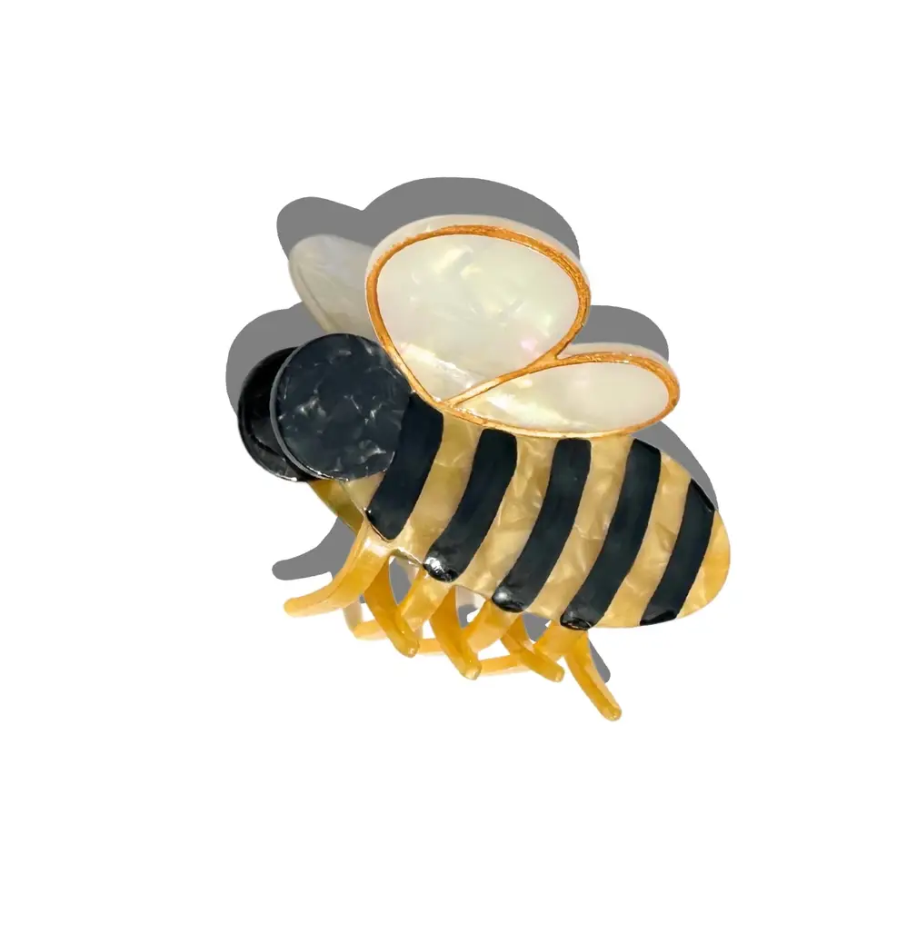 Hand Painted Bee Claw Hair Clip
