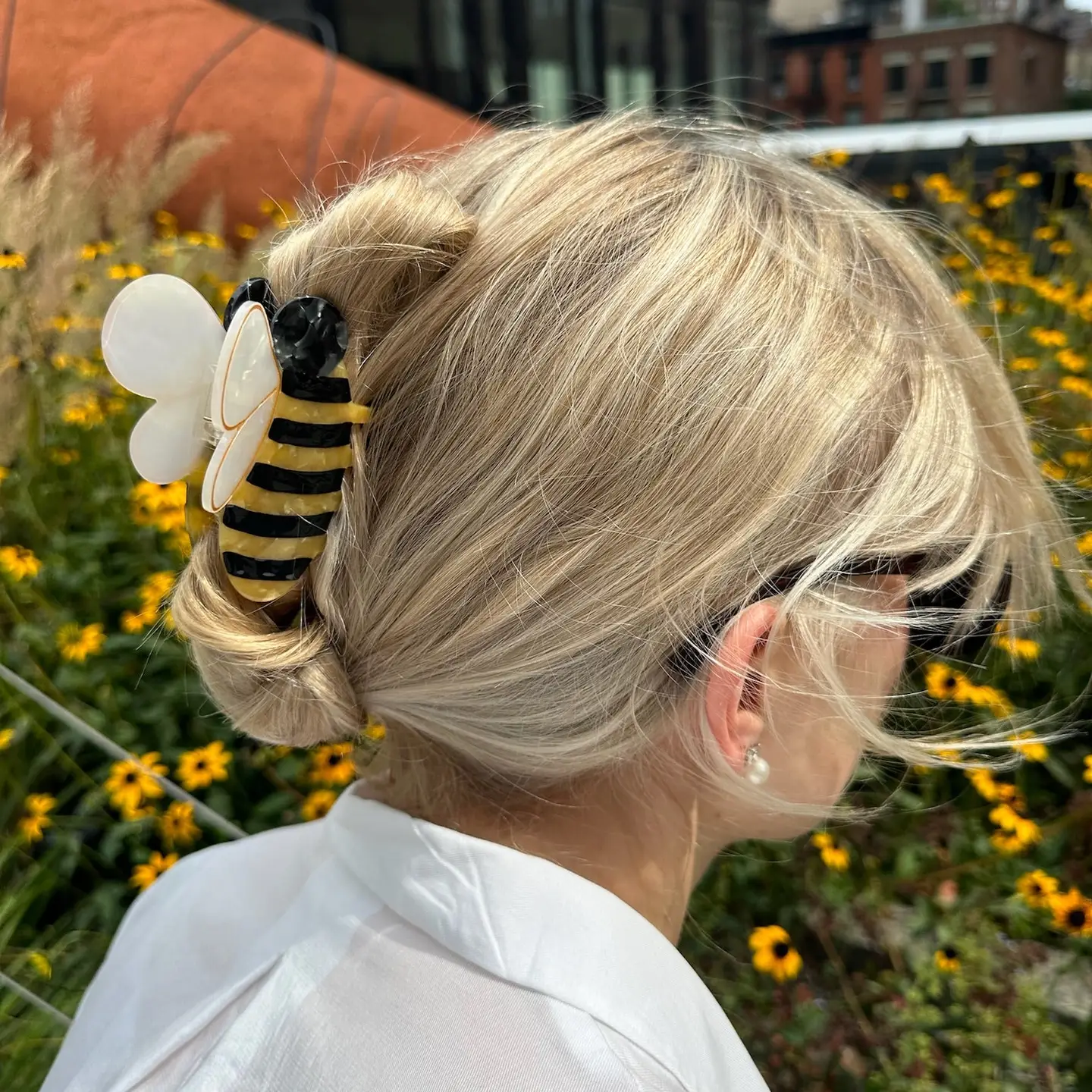 Hand Painted Bee Claw Hair Clip