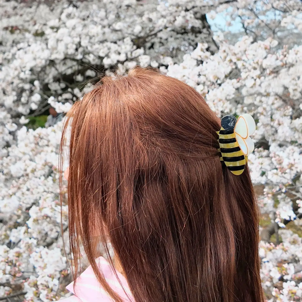Hand Painted Bee Claw Hair Clip