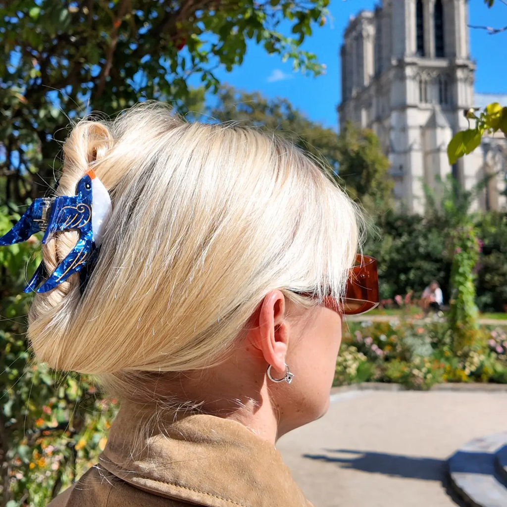 Hand Painted Swallow Bird Claw Clip