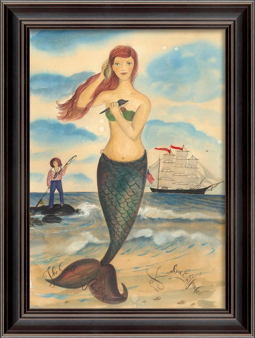Call of the Sea Framed Mermaid Wall Art