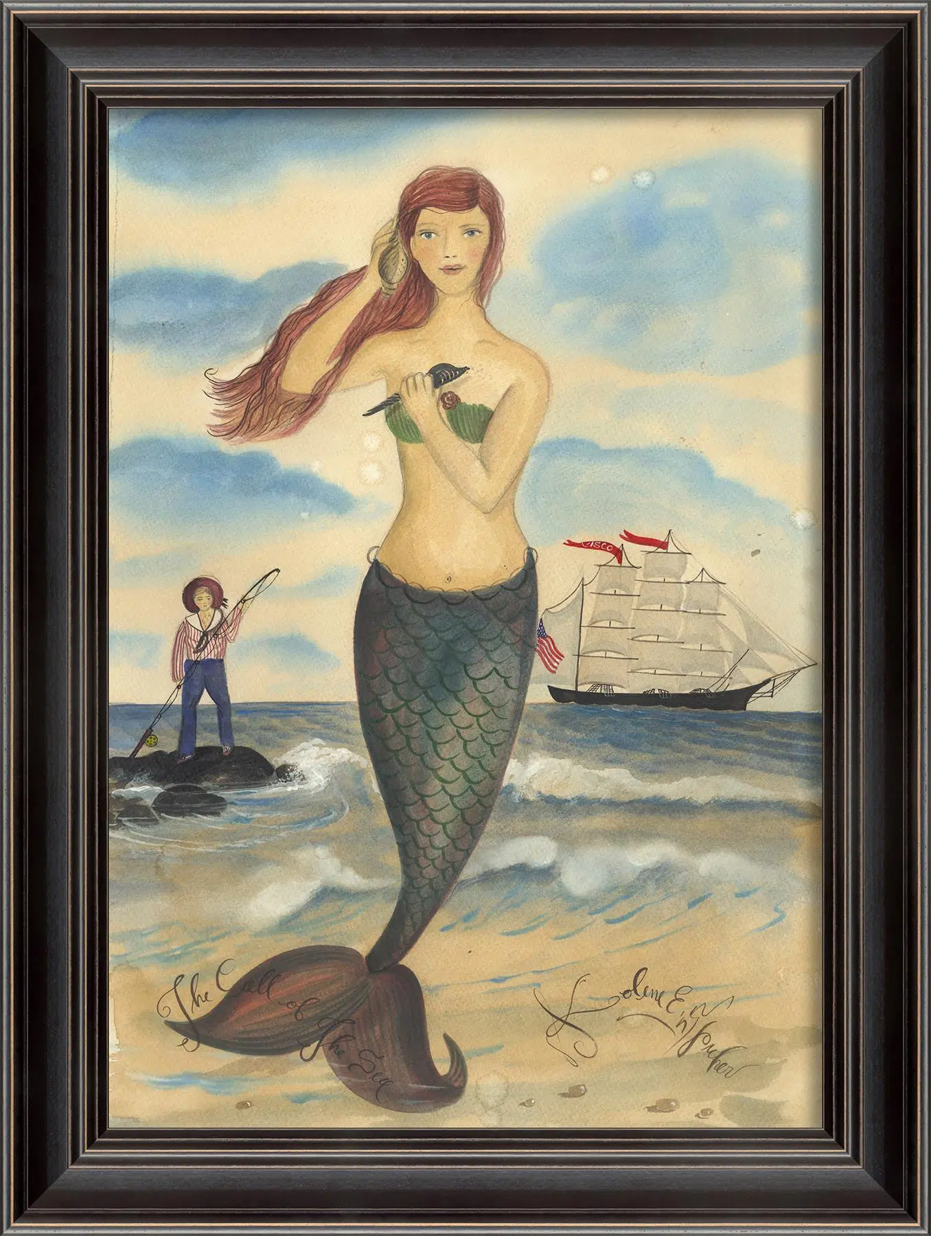 Call of the Sea Framed Mermaid Wall Art