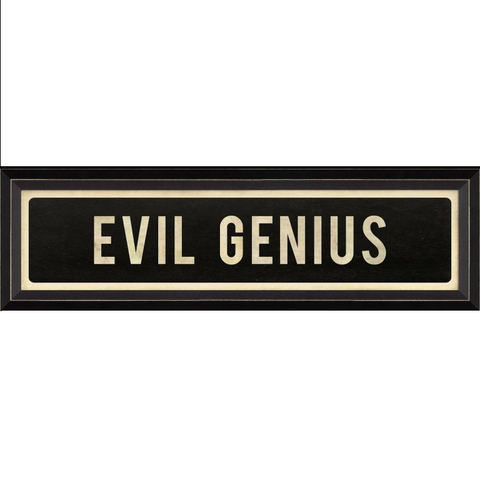 Evil Genius Framed Wall Art Sign