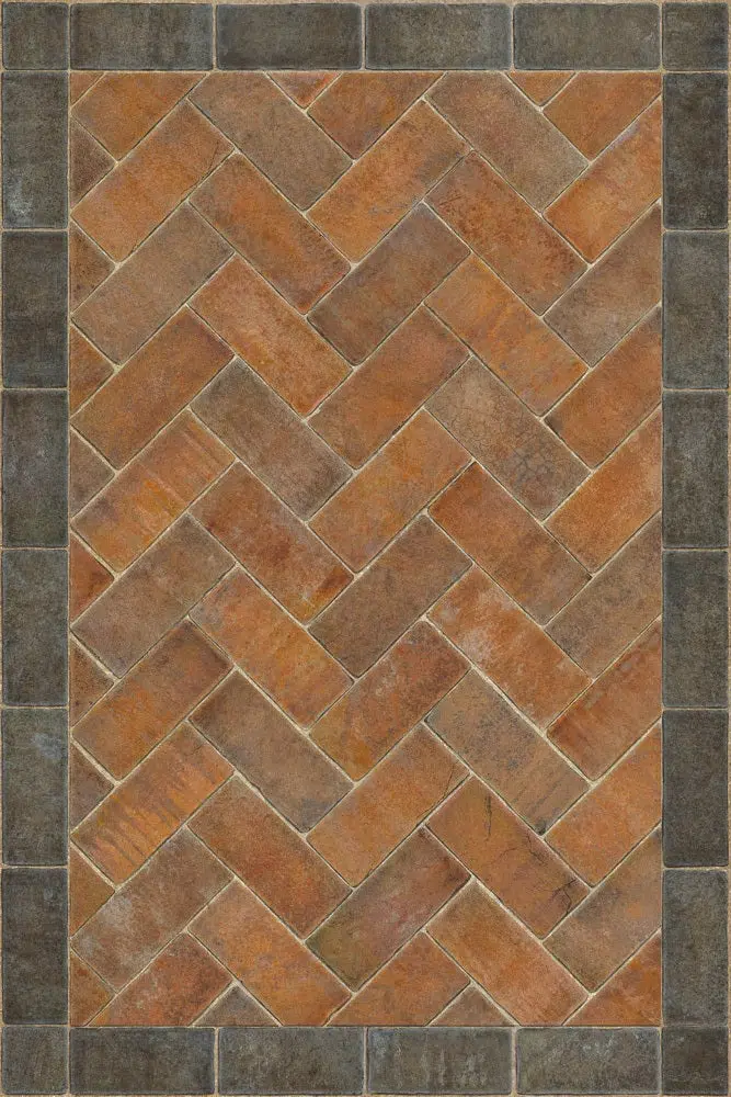Capital Landing Herringbone Vintage Vinyl Floormat / 24" x 36"