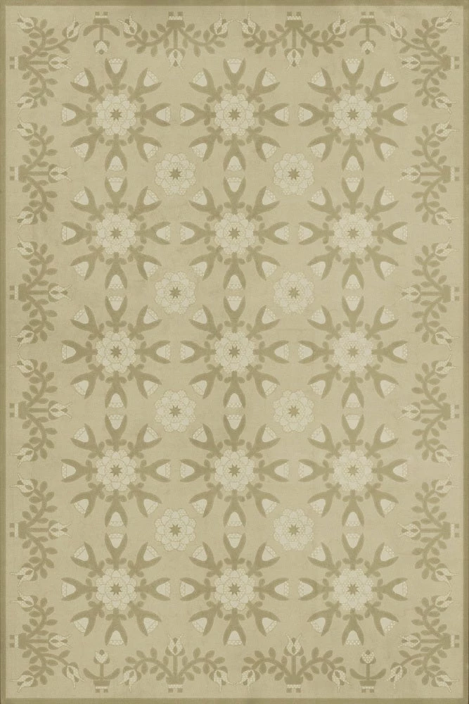 Margaret's Diary Needlework Vintage Vinyl Floormat / 24" x 36"