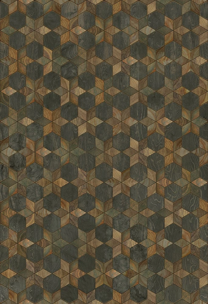 Artisanry Illuminated Shooting Star Vintage Vinyl Floor Mat / 52" x 76"