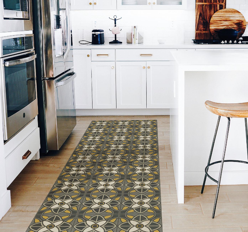 Vintage Vinyl Floor Mat / 36" x 90" / Click for Styles