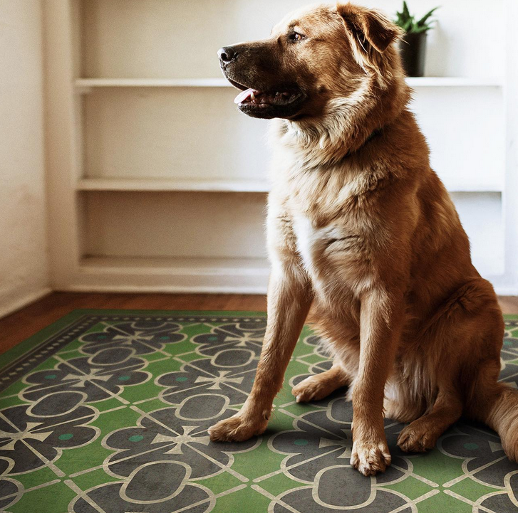 Margaret's Diary Needlework Vintage Vinyl Floormat / 24" x 36"
