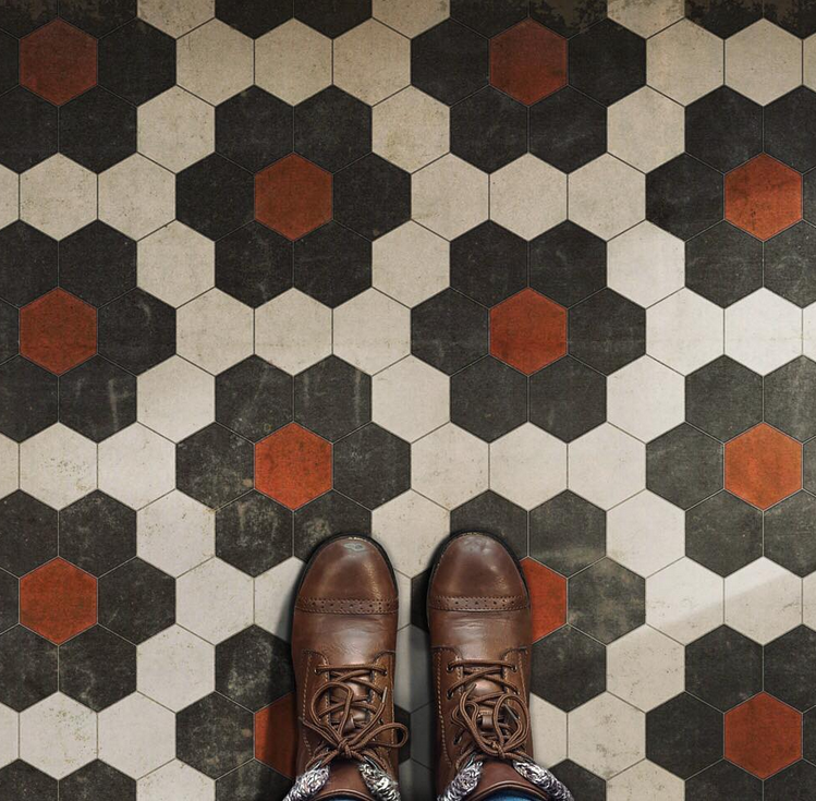 Pattern 02 Organic Synthesis Vintage Vinyl Floor Mat / 36" x 126"