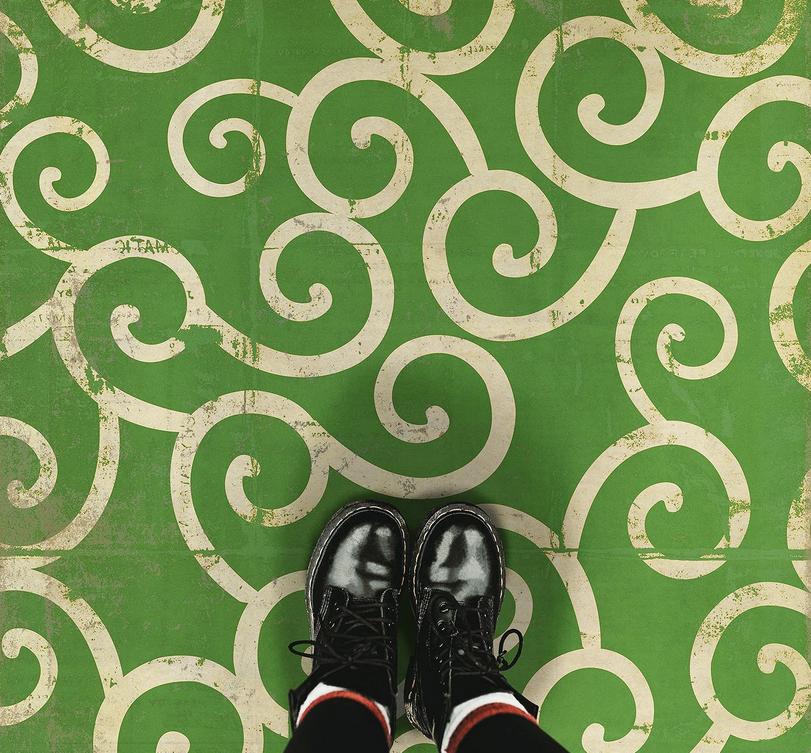 Vintage Vinyl Floor Mat / 20" x 30" / Click for Styles