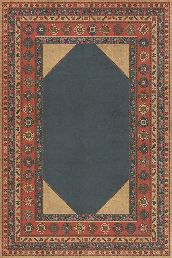 Lombalo Kohar Persian Bazaar Vintage Vinyl Floor Mat / 70" x 108"