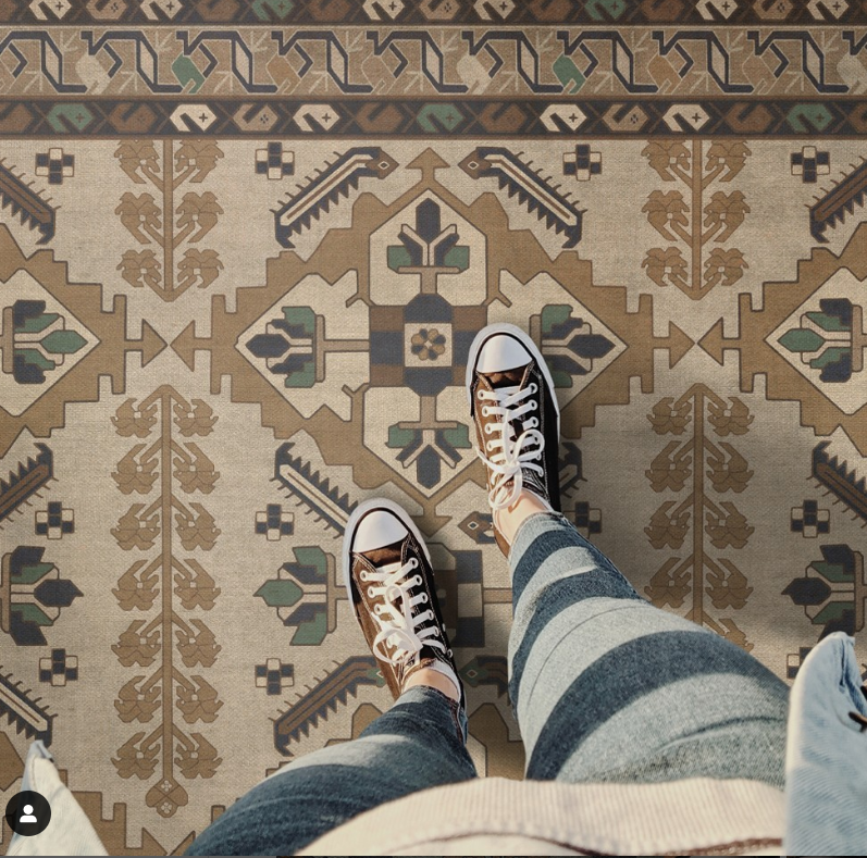 Bohemian Alps Norwegian Vintage Vinyl Floor Mat / 20" x 30"