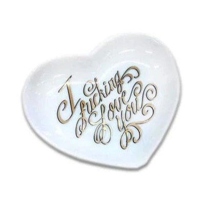 Spitfire Girl I Fucking Love You Ceramic Heart Dish