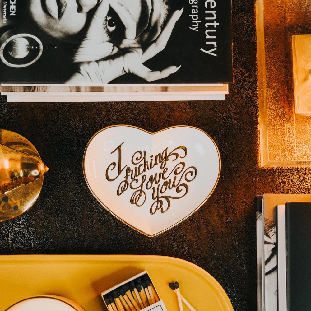 Spitfire Girl I Fucking Love You Ceramic Heart Dish