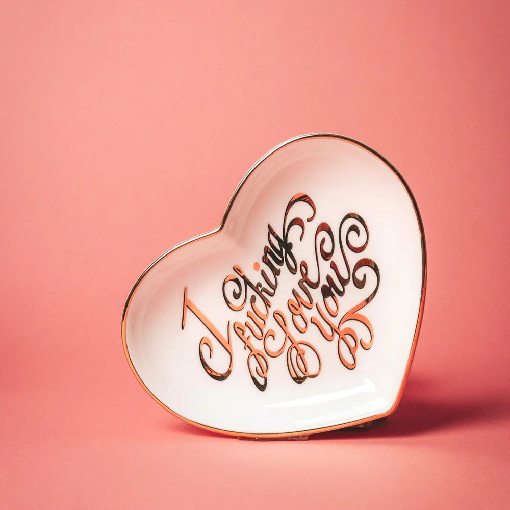 Spitfire Girl I Fucking Love You Ceramic Heart Dish