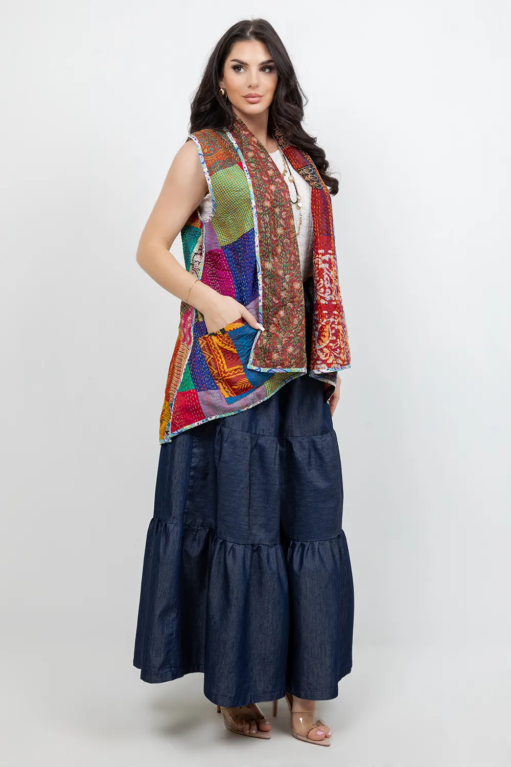 Kantha Reversible Silk Vest