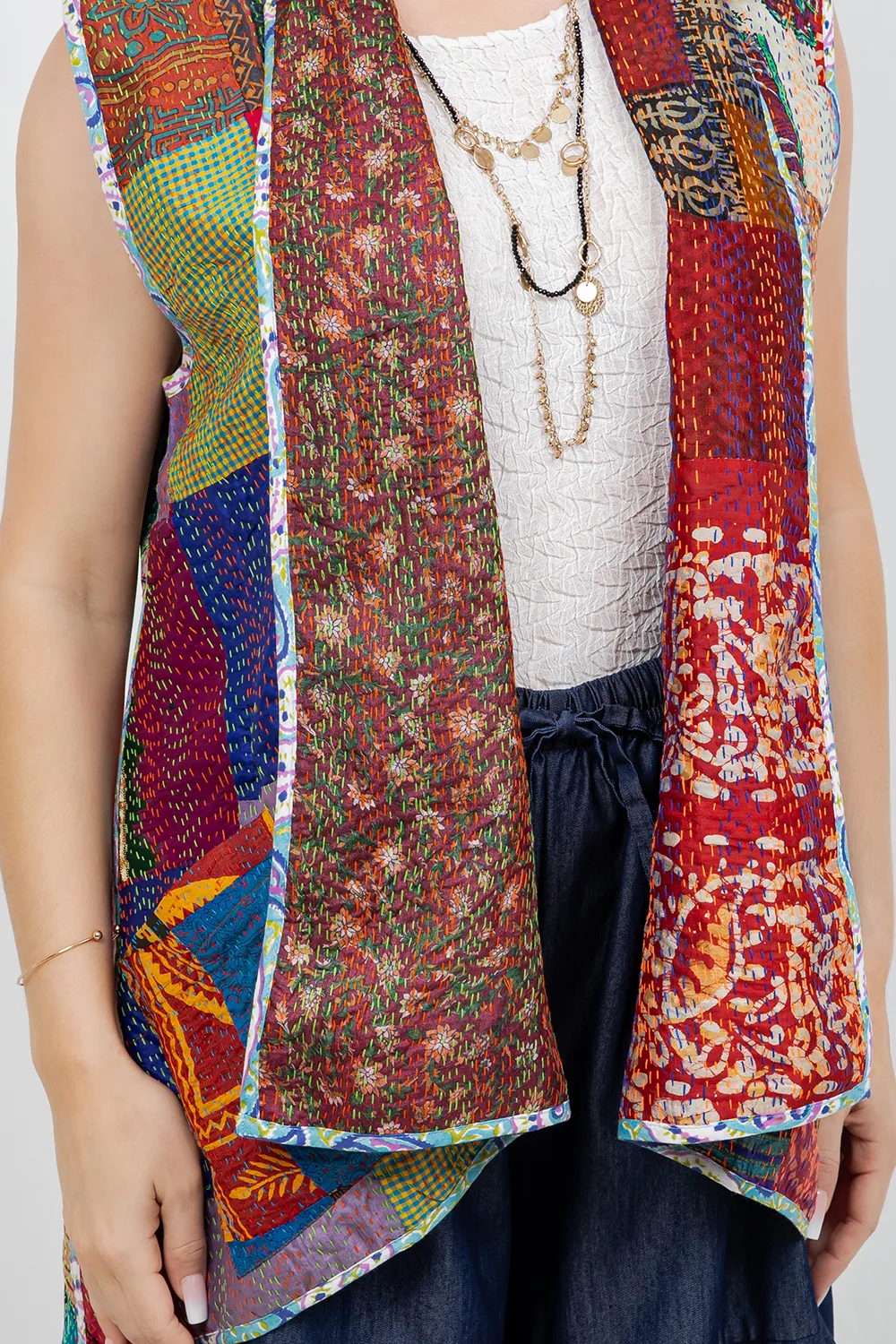 Kantha Reversible Silk Vest