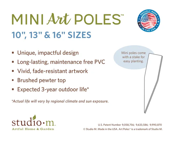 16" Mini Garden Art Pole / Click for Styles