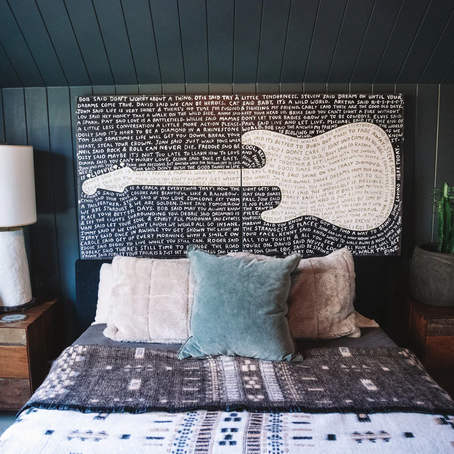 Legends Guitar Art Print Black