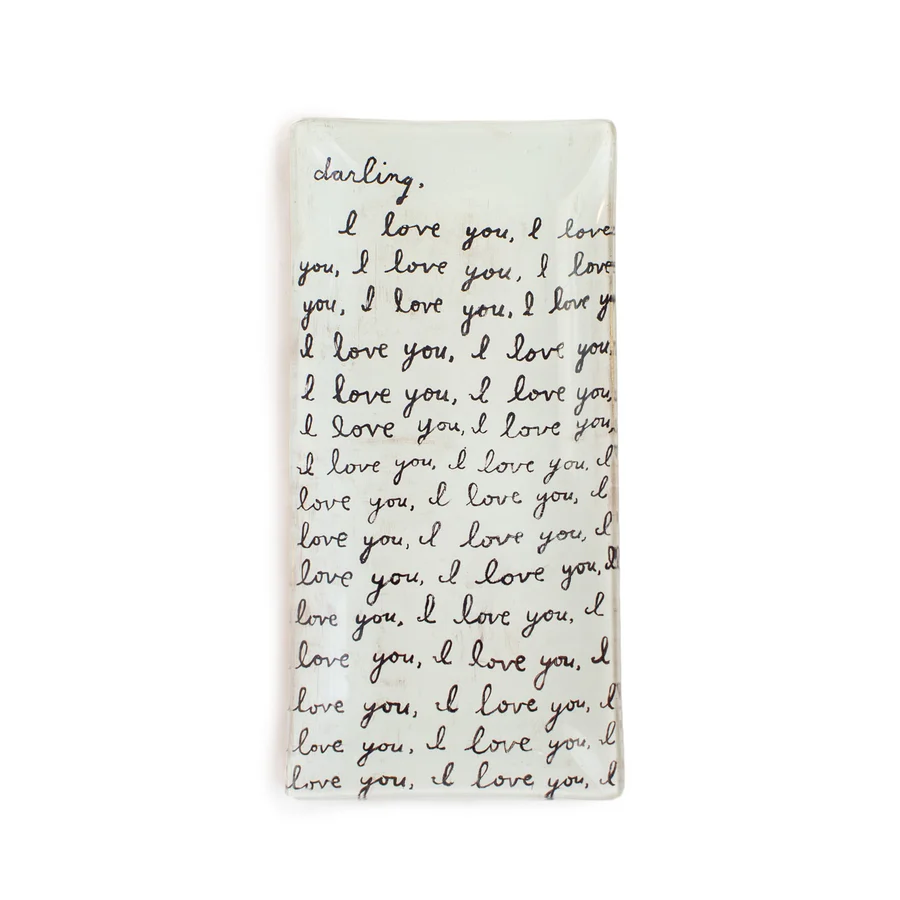 Letter For You Small Rectangle Decoupage Plate