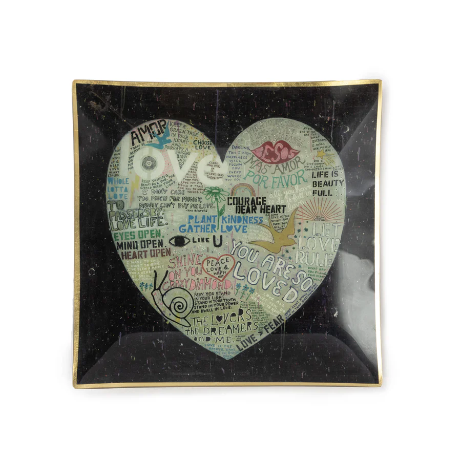 Su8garboo Choose Love Large Square Decoupage Plate