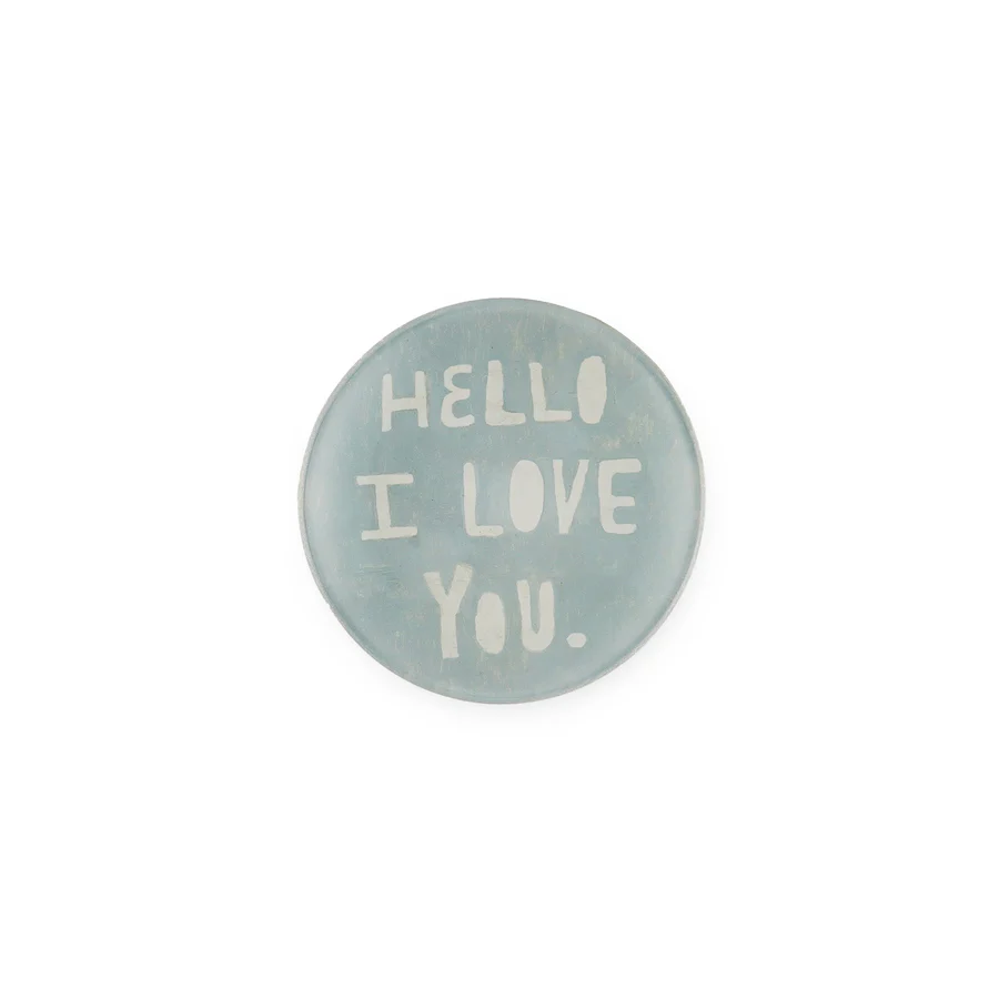 Sugarboo's Mini Round Decoupage Plate Hello I Love You