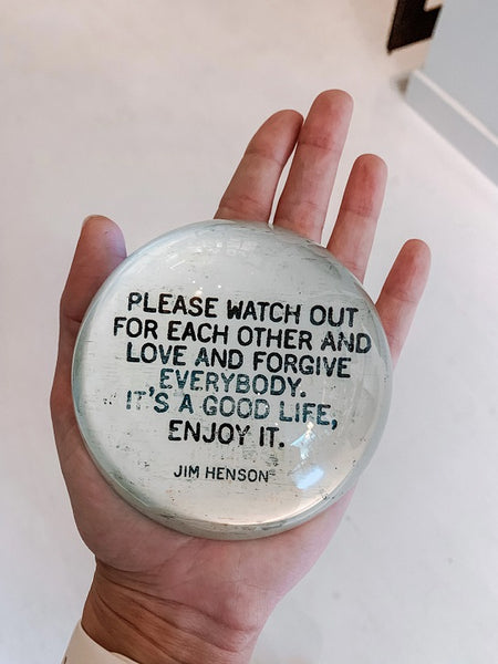 Jim Henson Quote Paperweight