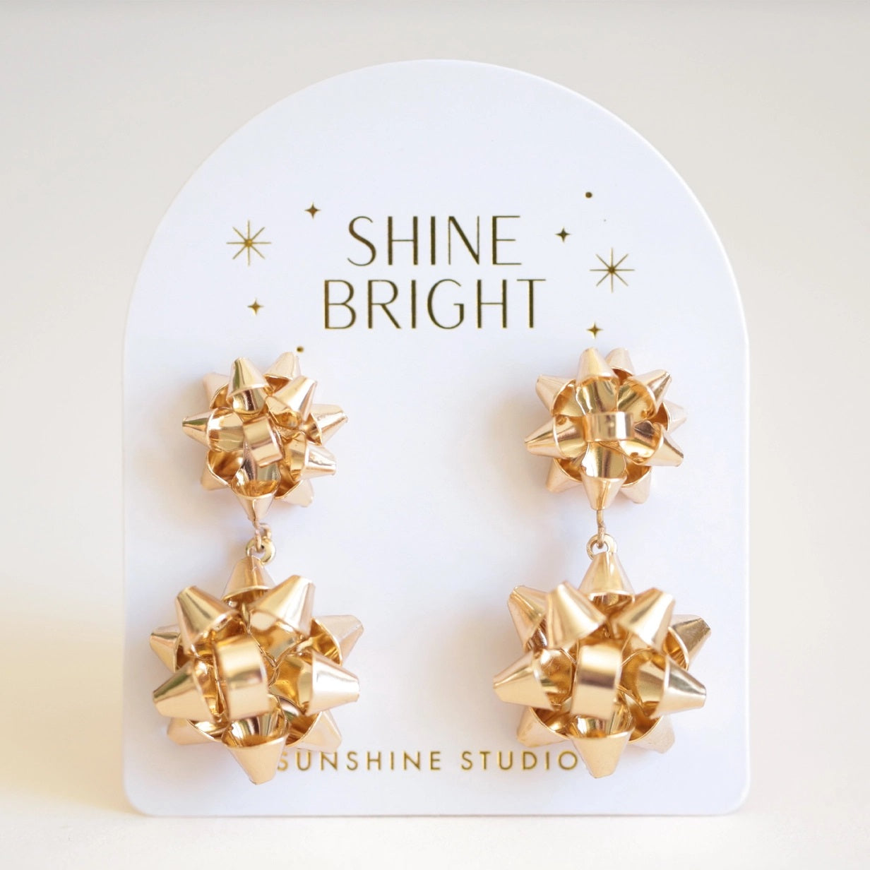 Gold Bow Holiday Earrings