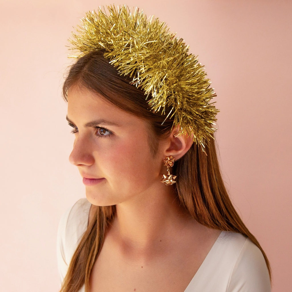 Gold Bow Holiday Earrings