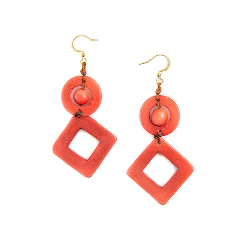 Lucero Earrings / Poppy Coral