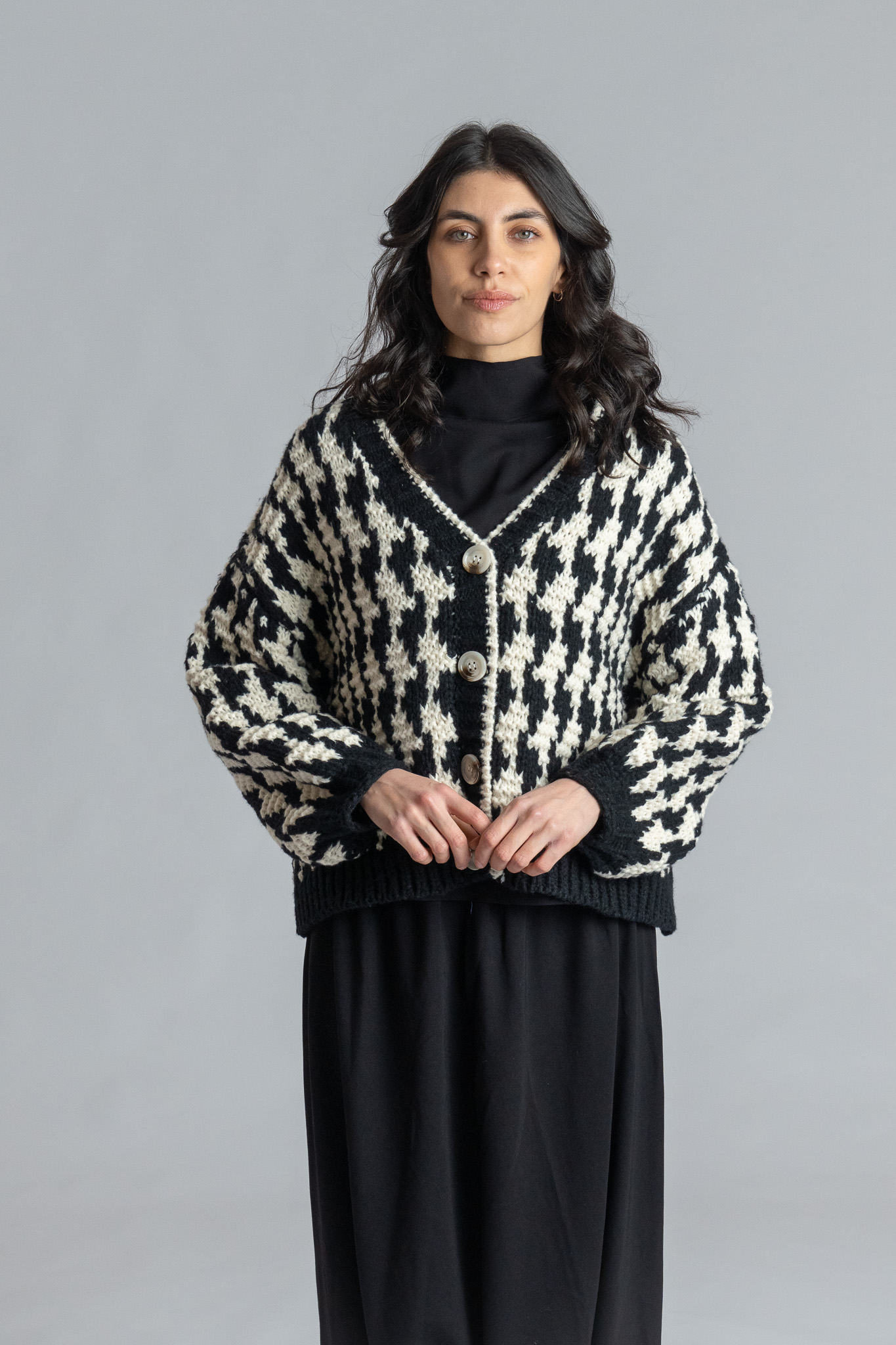 Thanny Houndstooth Cardigan