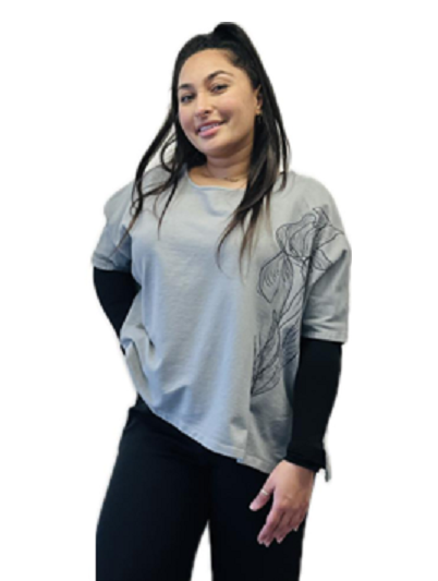 Transparente Flower Sweatshirt in Silver