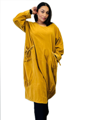 The Pocket Dress from Transparente in Mustard
