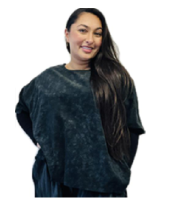 Transparente's Snow Print Top in Black