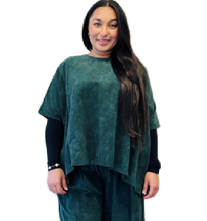 Transparente's Snow Print Top in Pine