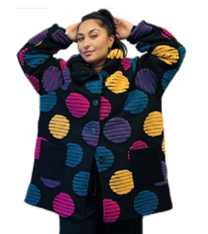 Transparente's Wool Coat Circle Print