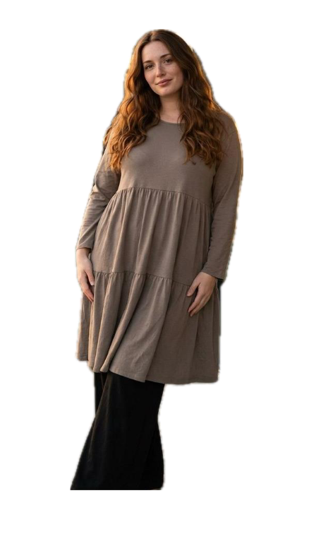 Transparente's Baby Doll Dress in Stone Grey