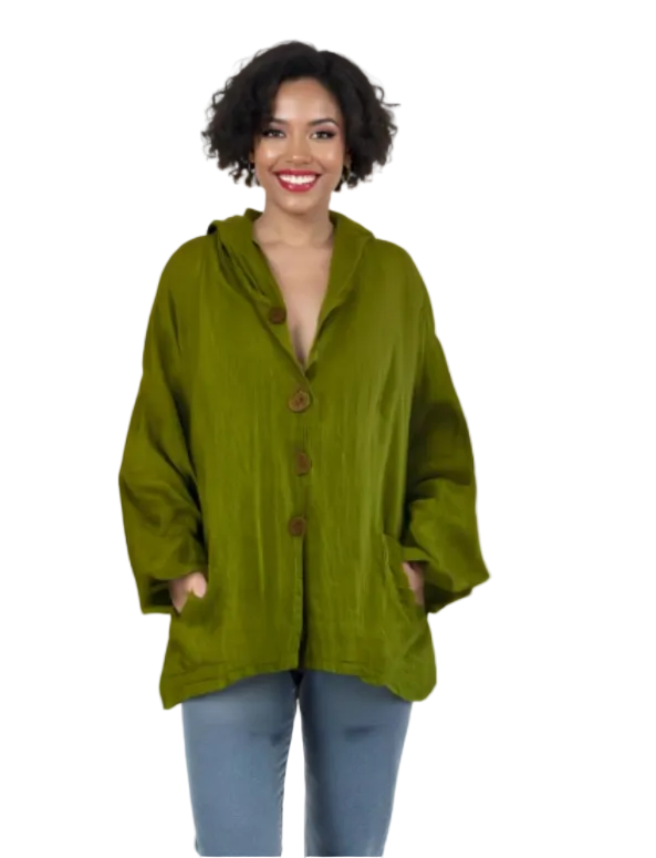 Transparente's Hoodie Jacket in Kiwi