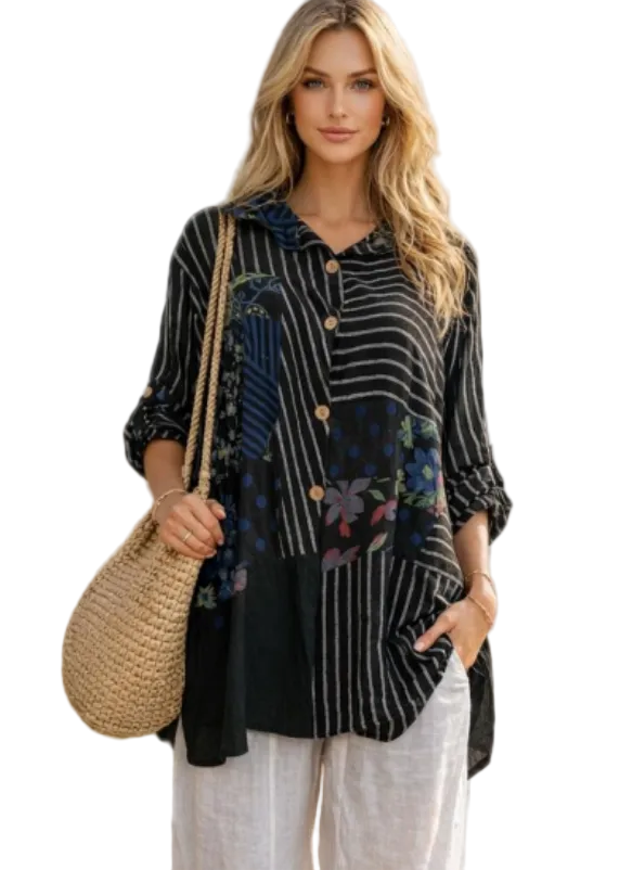 Transparente's Patch Shirt in Black