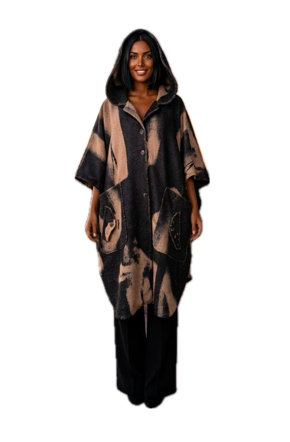 The Poncho Coat from Transparente in Black