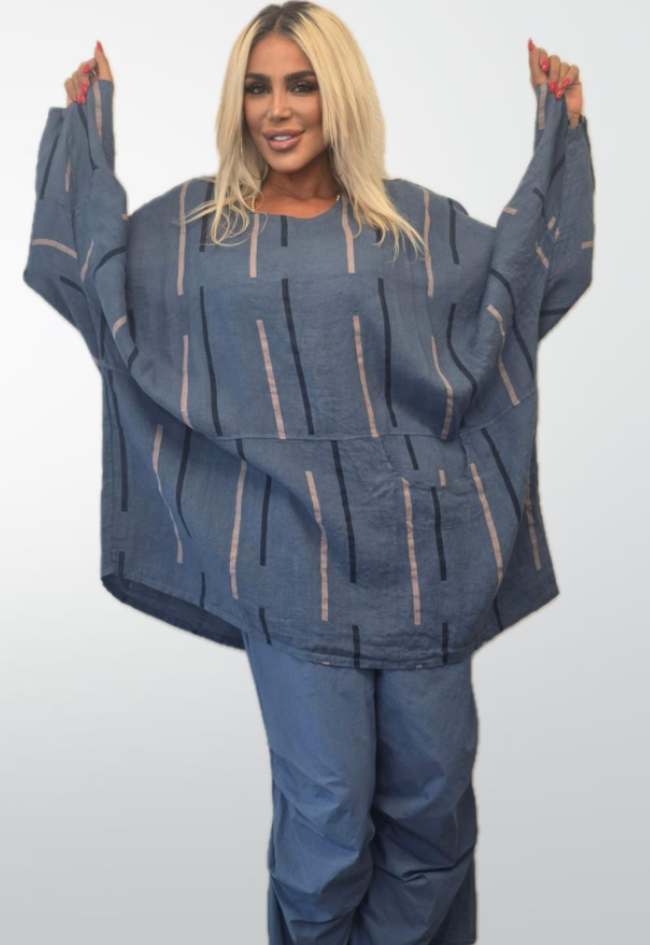 Transparente's Mumu Stripe Top in Blue