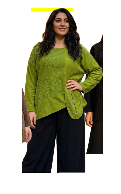 The Zipper Pocket Top from Transparente in Kiwi