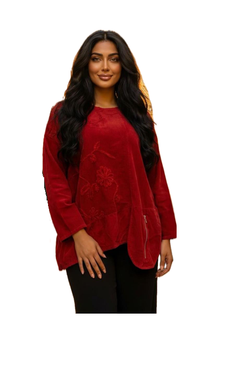 The Zipper Pocket Top from Transparente  in Red