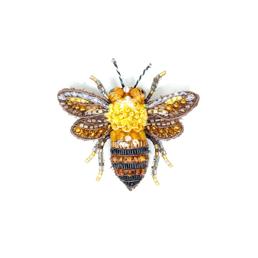 Hand Embroidered Queen Apis Brooch